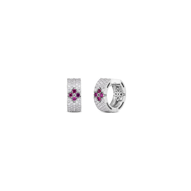 Roberto Coin Ruby and Diamond Wide Hoop Earrings | Fink's