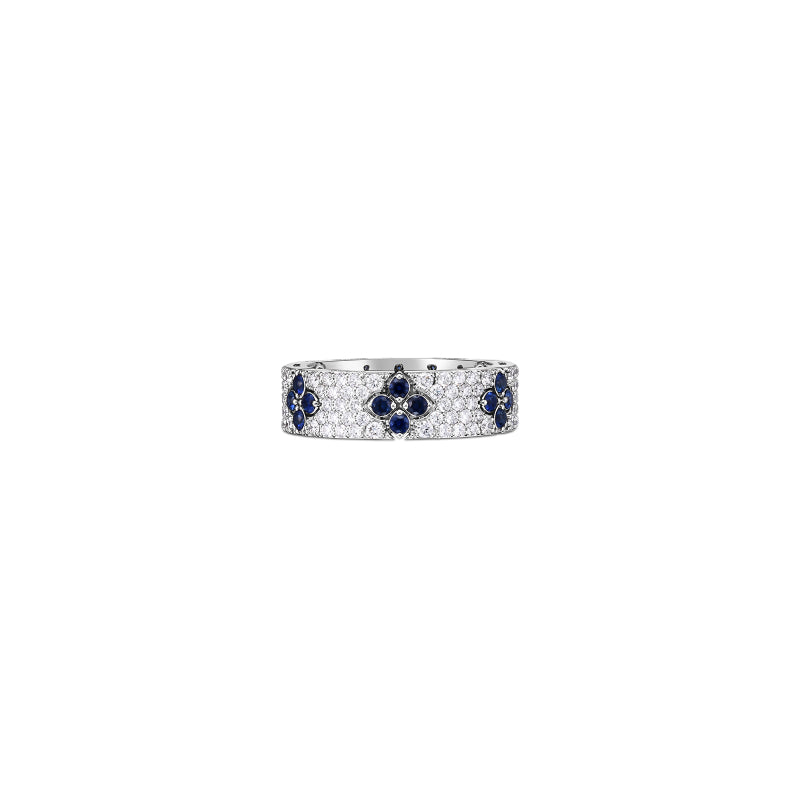 Roberto Coin Love in Verona 18K White Gold Diamond and Sapphire Ring