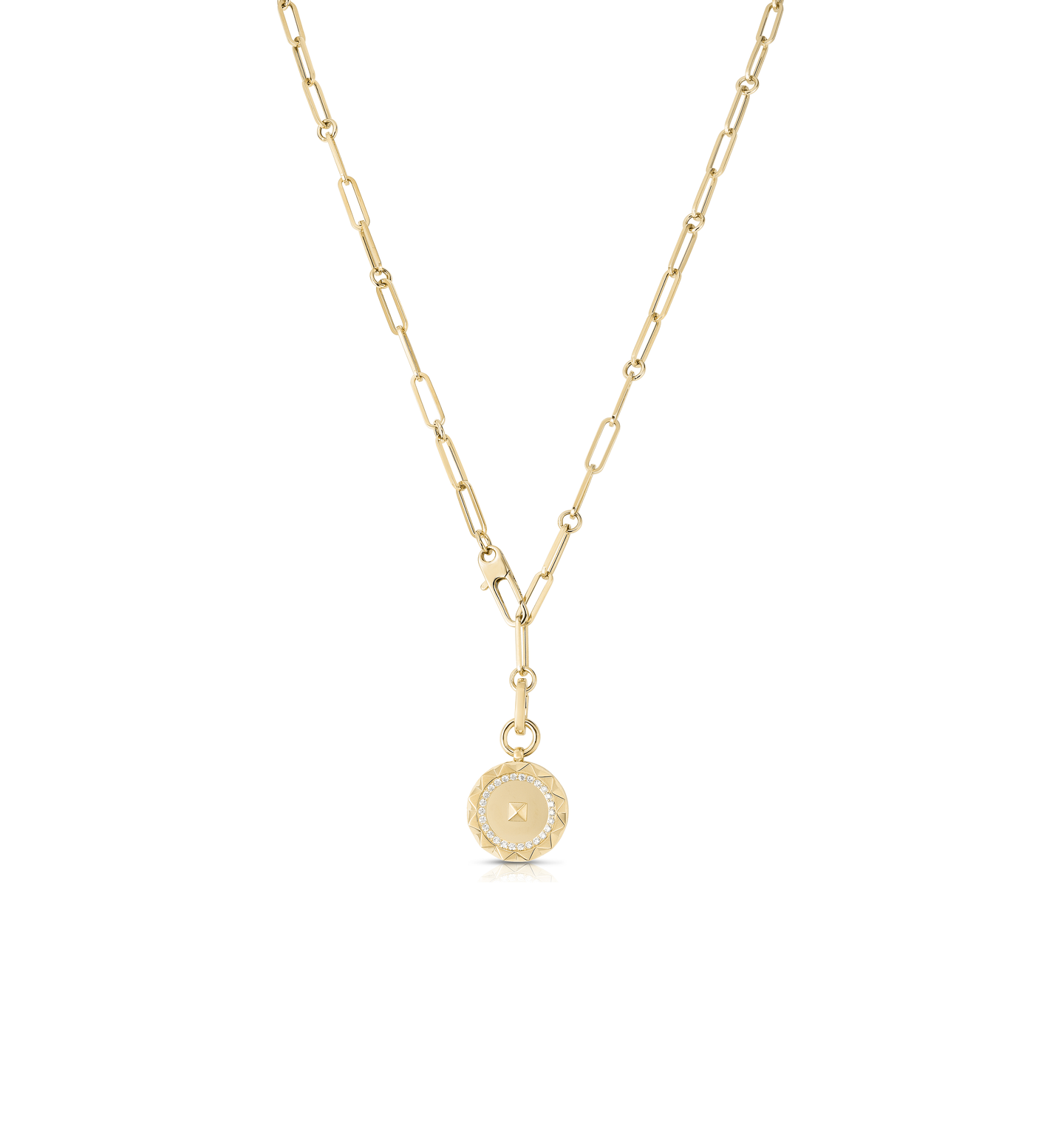 Roberto Coin 18K Yellow Gold Obelisco Diamond Medallion