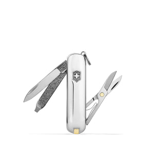 Swiss Army Knife with Black Onyx in Silver