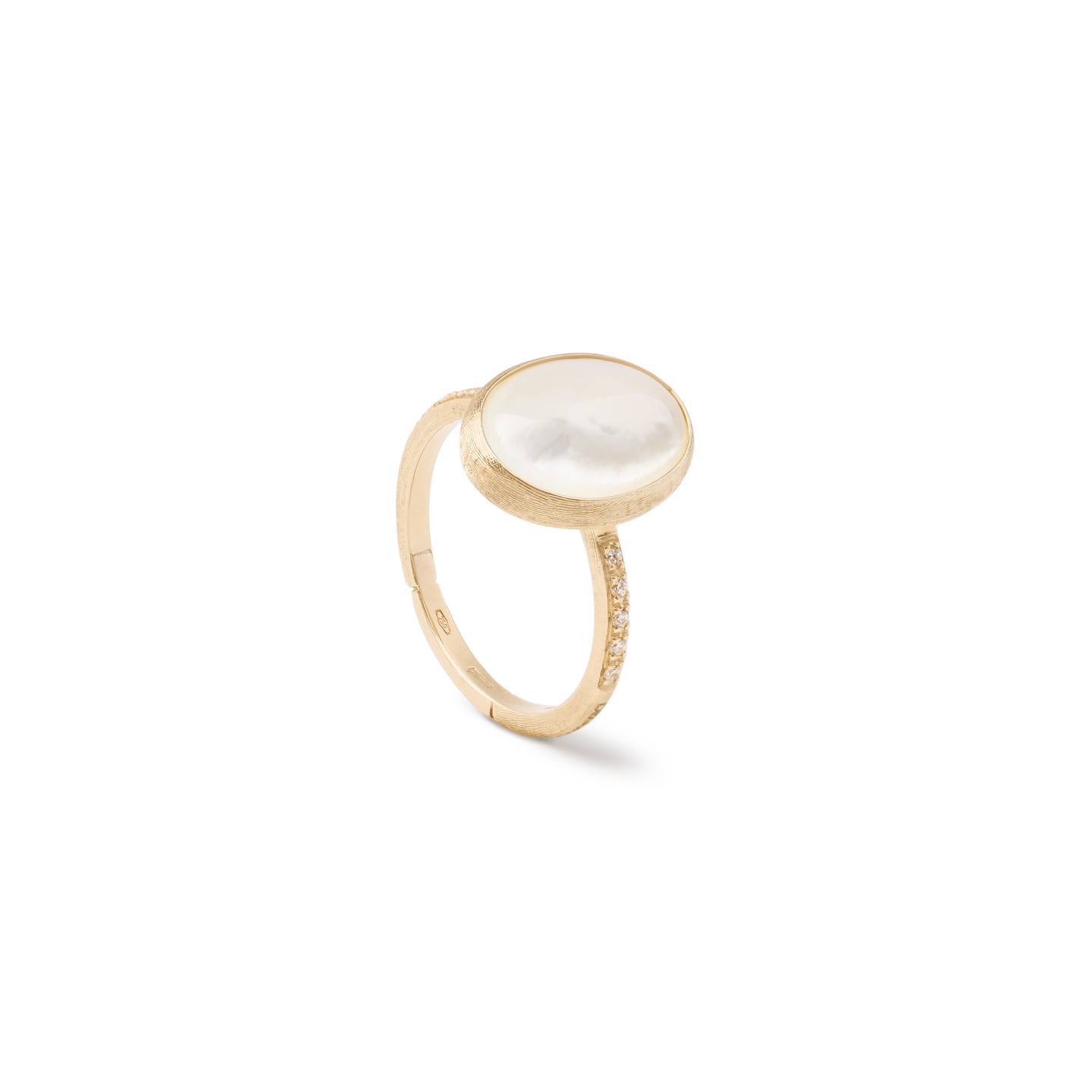 Marco Bicego Siviglia Yellow Gold Mother of Pearl Ring with Diamond Accent