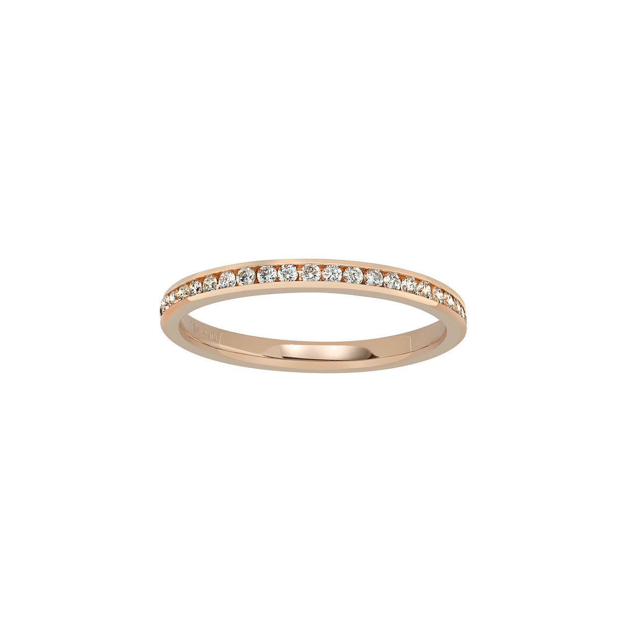 Fink's 18K Rose Gold Channel Set Diamond Wedding Band 