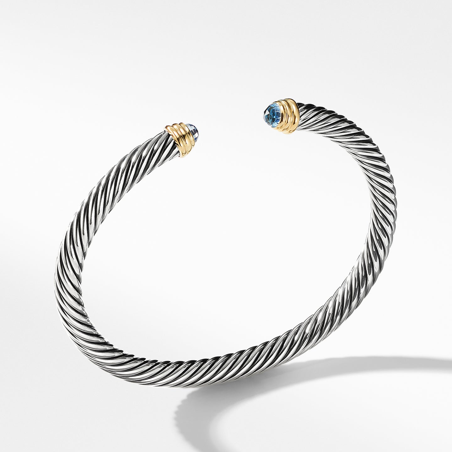 David Yurman Cable Classics Bracelet with Blue Topaz and Yellow Gold