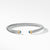 Cable Classic Bracelet with Blue Topaz and Gold, Size Small