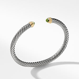 David Yurman Cable Classics Bracelet with Peridot and Gold