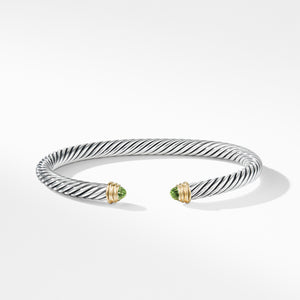 Cable Classics Bracelet with Peridot and Gold