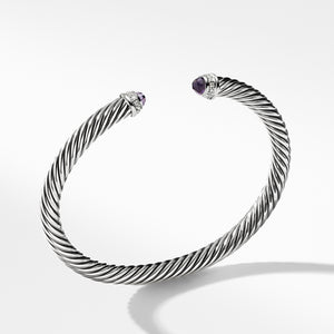 Cable Classics Bracelet with Amethyst and Diamonds, Size Large 
