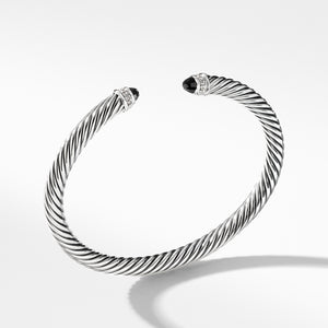 Cable Classics Bracelet with Black Onyx and Diamonds, Size Medium