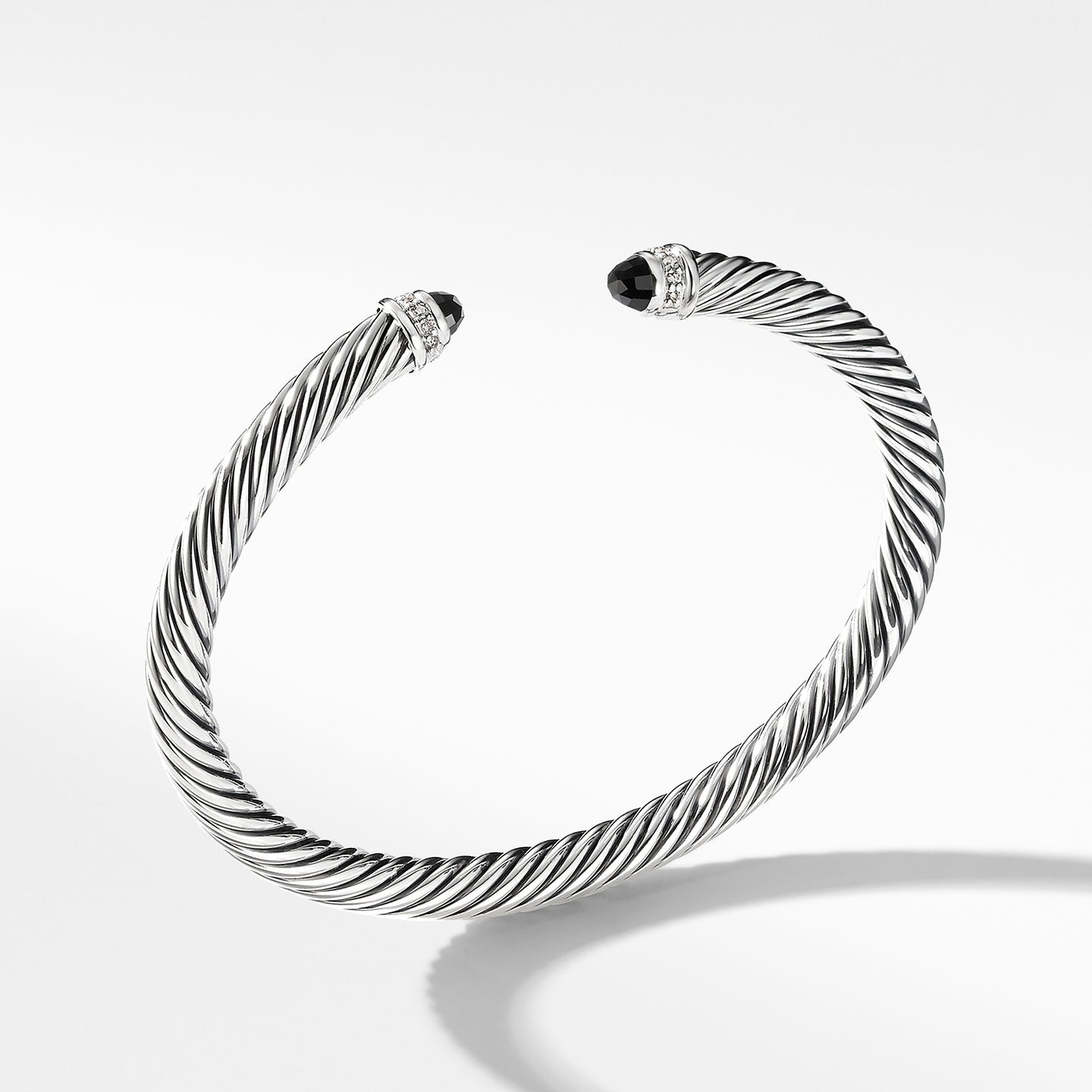 Cable Classics Bracelet with Black Onyx and Diamonds, Size Medium