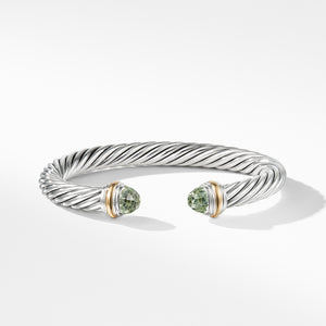 Bracelet with Prasiolite and 14K Gold, Size Medium