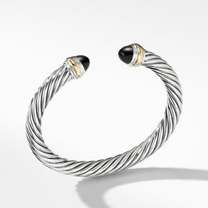 David Yurman Cable Cuff Bracelet with Black Onyx and 14K Gold