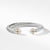 David Yurman Sterling Silver Cable Bracelet with Pearl Domes and 14K Yellow Gold