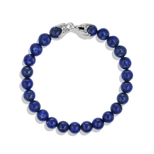 Spiritual Beads Bracelet with Lapis Lazuli, 7.5" Length