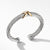 David Yurman X Bracelet with Silver and Gold, Size Medium