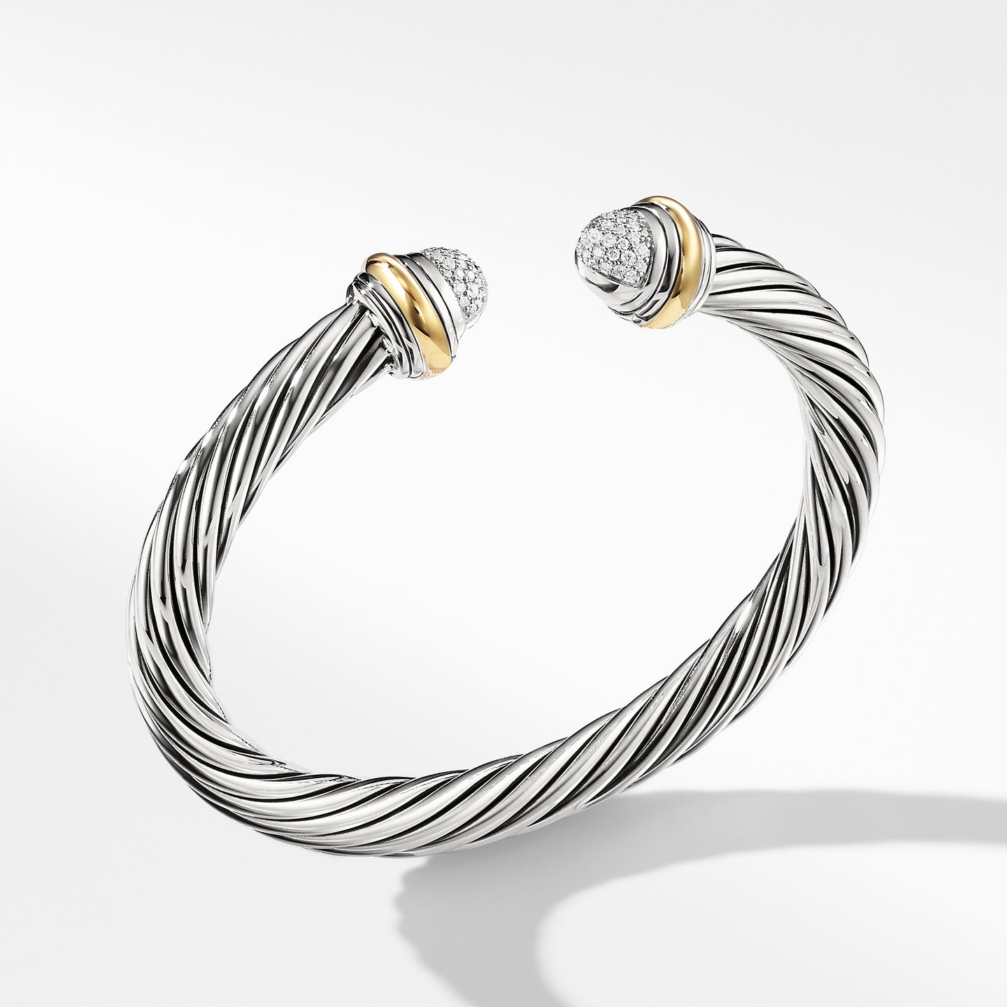 David Yurman Cable Bracelet with Diamonds and 18K Yellow Gold
