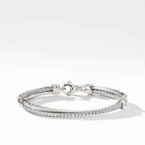 Crossover Bracelet with Diamonds, Size Small
