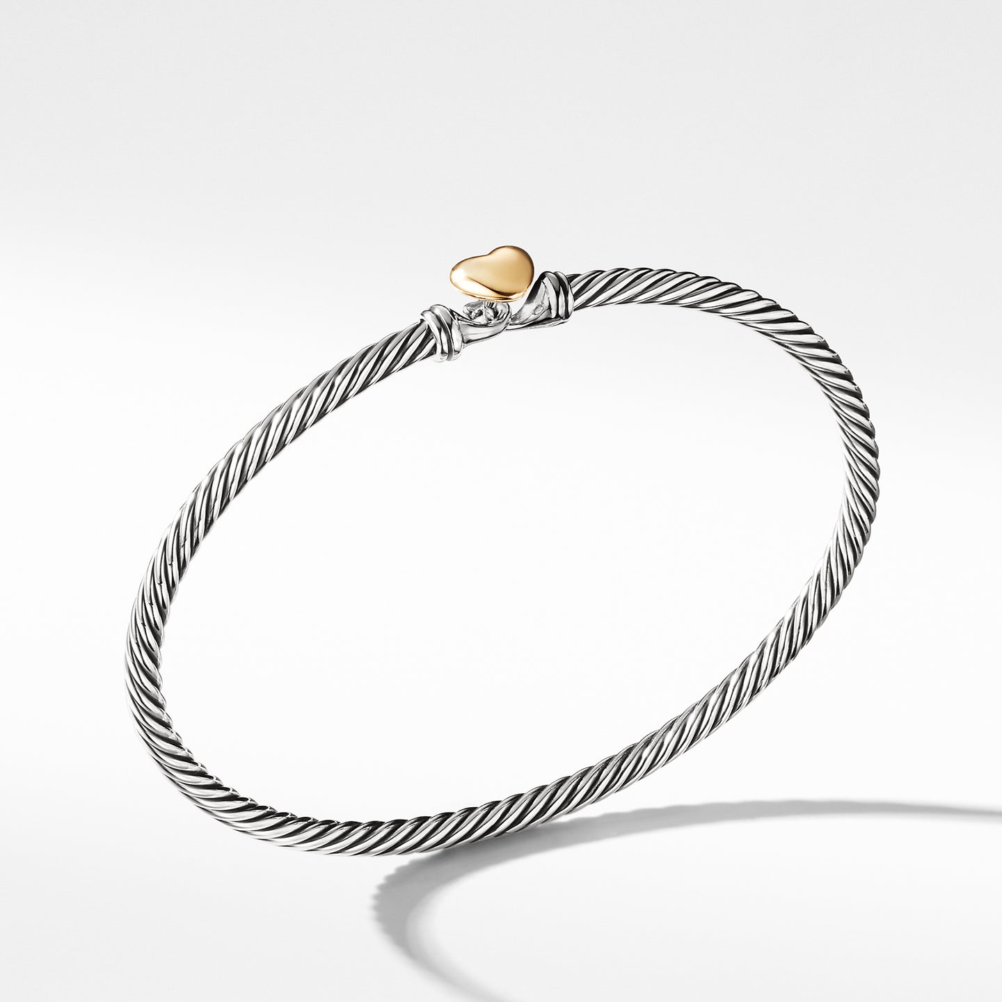 David Yurman Cable Collectibles Heart Bracelet with Gold 