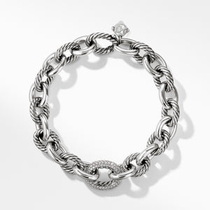 Oval Large Link Bracelet with Diamonds