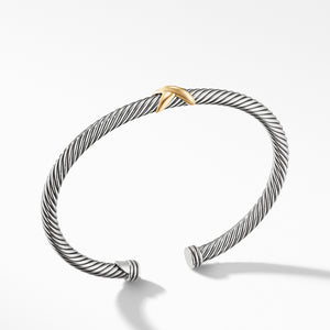 David Yurman X Cuff Bracelet with 18K Yellow Gold