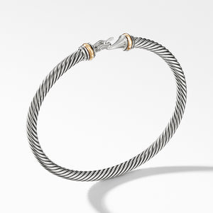 David Yurman Cable Buckle Bracelet with Gold and Hook Clasp