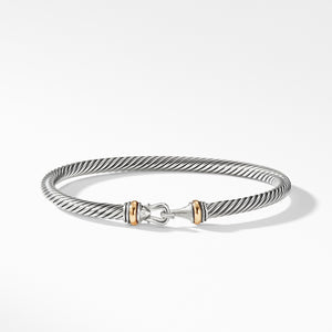 David Yurman Cable Buckle Bracelet with 18K Yellow Gold and Hook Clasp