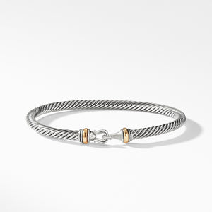 Cable Buckle Bracelet with Gold and Hook Clasp, Size Small