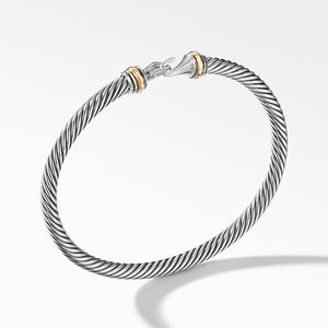 Cable Buckle Bracelet with Gold and Hook Clasp, Size Small