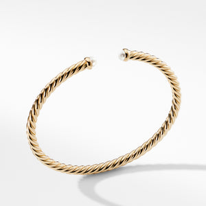 Cable Spira Bracelet with Pearls in 18K Gold