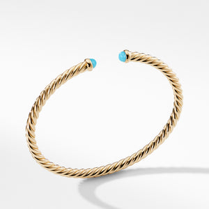 Cable Spira Bracelet with Turquoise in 18K Gold