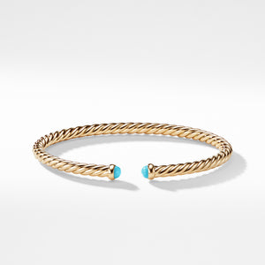 Cable Spira Bracelet with Turquoise in 18K Gold