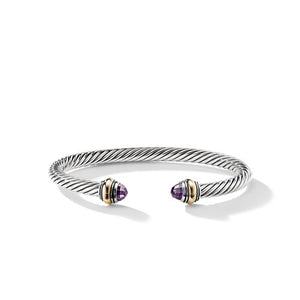 Cable Classic Bracelet with Amethyst and Gold, Size Small