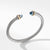 David Yurman Cable Classic Bracelet with Blue Topaz and 14K Yellow Gold