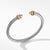 David Yurman Cable Classic Bracelet with Gold and Sterling Silver Dome, Medium
