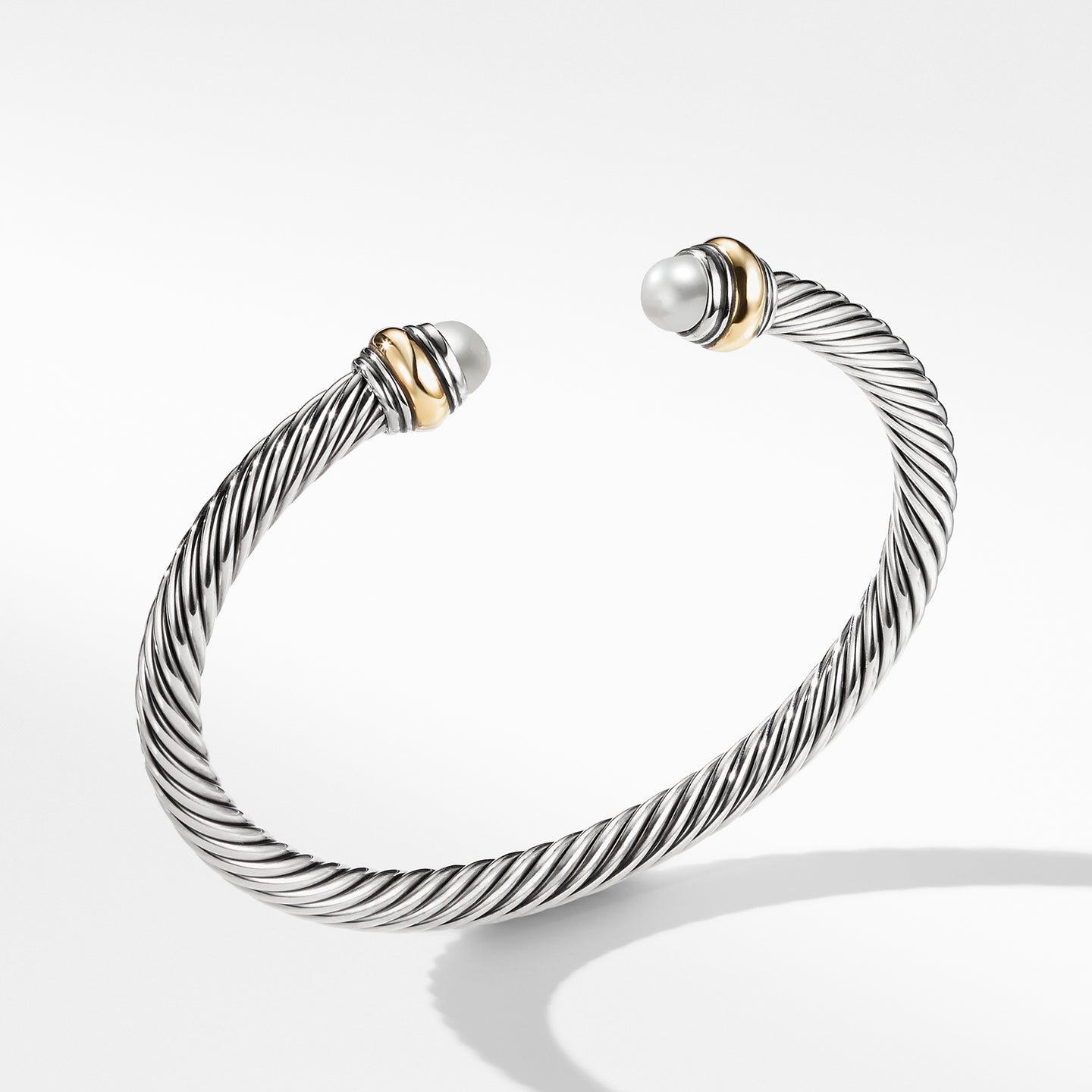 David Yurman Cable Classic Bracelet with Pearl and Gold Domes