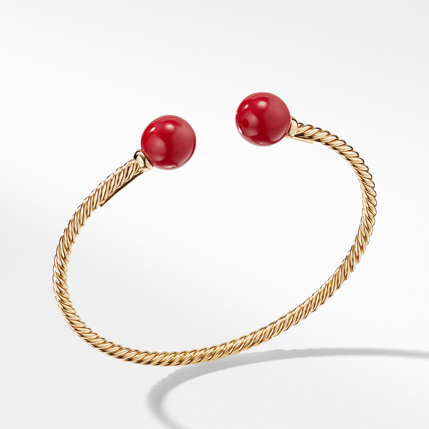 Solari Bead Bracelet with 18K Gold and Red Enamel, Size Large