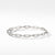 Stax Chain Link Bracelet with Diamonds in 18K White Gold, 4mm, Size Medium
