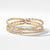Pavéflex Three Row Bracelet with Diamonds in 18K Yellow Gold, Size Medium