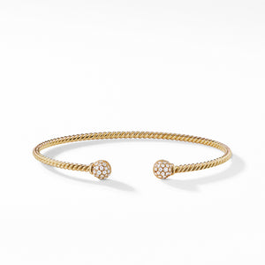 David Yurman Cablespira Petite Solari Bead Bracelet with Diamonds in 18K Yellow Gold