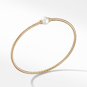 Petite Solari Station Bracelet with Cultured Pearl and Diamonds in 18K Gold, Size Small