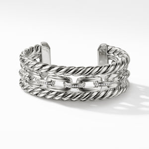 Wellesley Three-Row Cuff with Diamonds, Size Small