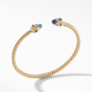Renaissance Bracelet with Light Blue Sapphires in 18K Gold, 3.5mm, Size Medium