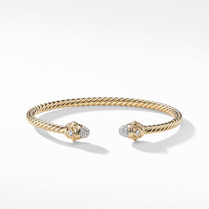 Renaissance Bracelet with Diamonds in 18K Gold, 3mm, Size Medium