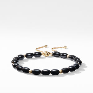 Spiritual Bead Bracelet with Black Onyx and 18K Gold