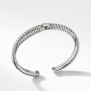 Cable Loop Bracelet with Diamonds, Size Large