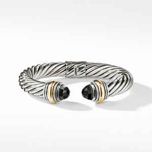 David Yurman Cable Classic Bracelet with Black Onyx Domes and 14K Yellow Gold