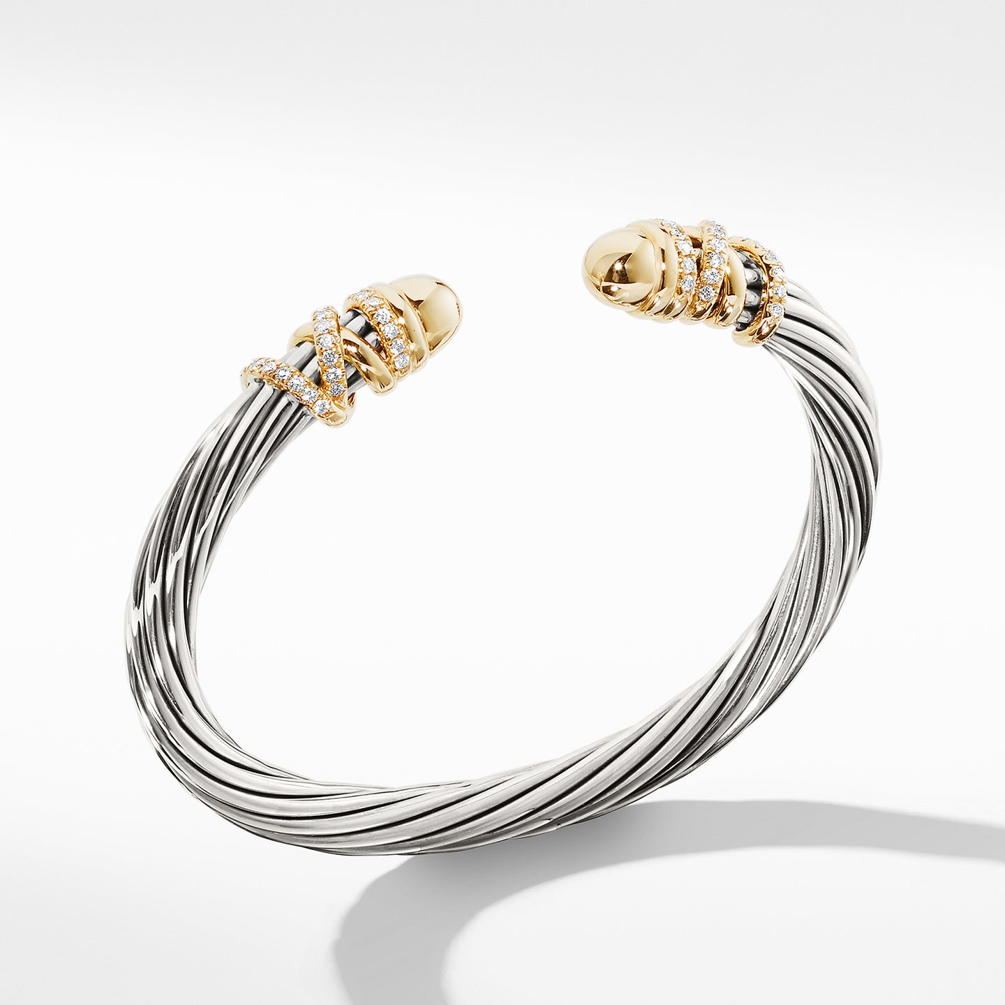 Helena Bracelet with Gold Dome and Diamonds, Size Large
