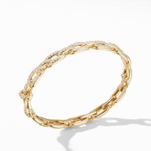 David Yurman Stax Chain Link Bracelet with Diamonds in 18K Yellow Gold