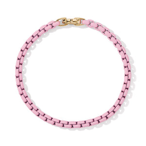 DY Bel Aire Chain Bracelet in Blush with 14K Yellow Gold Accent, Size Medium
