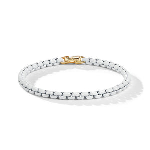 Bel Aire Chain Bracelet in White with 14K Yellow Gold Accent, Size Medium