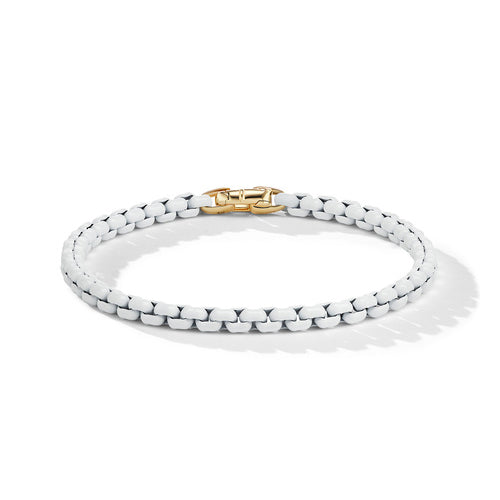 Bel Aire Chain Bracelet in White with 14K Yellow Gold Accent, Size Medium